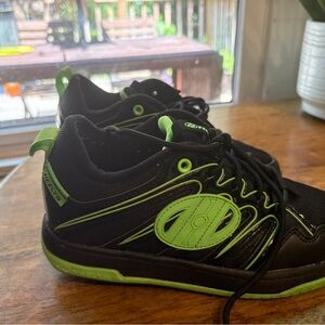 Kids Black and Neon Green Heely’s